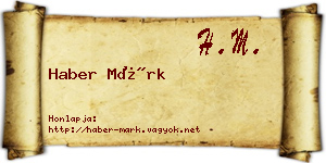 Haber Márk névjegykártya