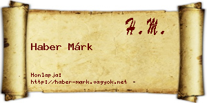 Haber Márk névjegykártya